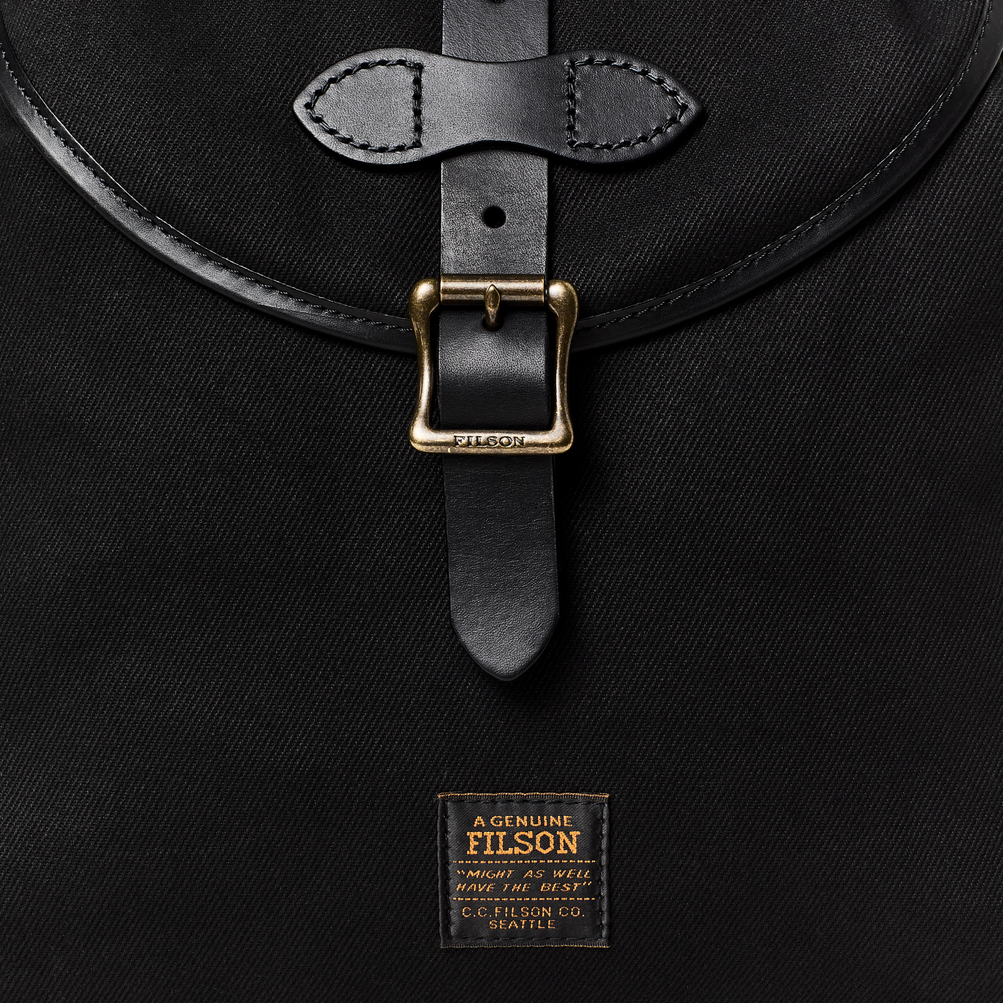 Rugged Twill Drawstring Backpack - Black - Image 4