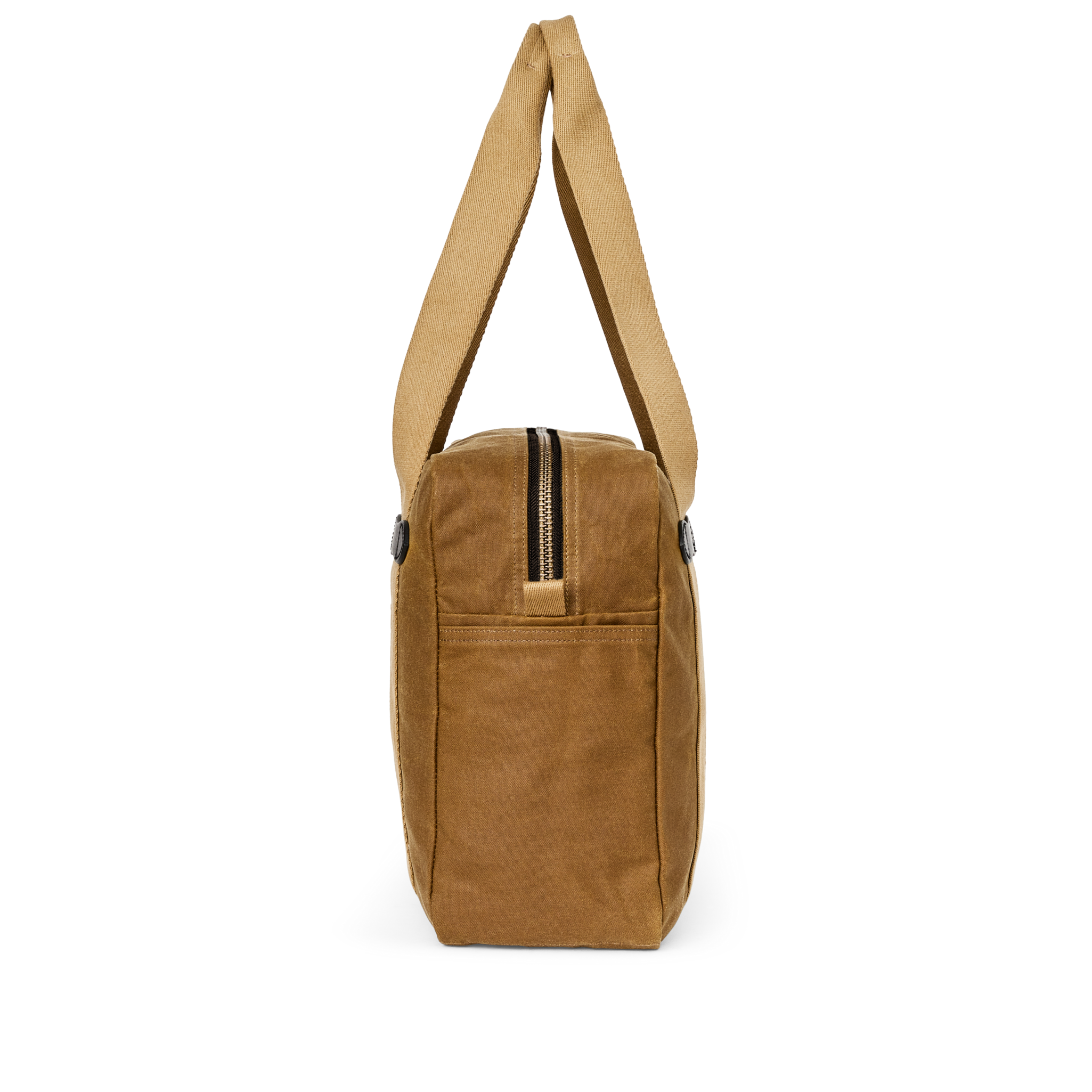 Tin Cloth Zipper Tote Bag - Dark Tan - Image 3