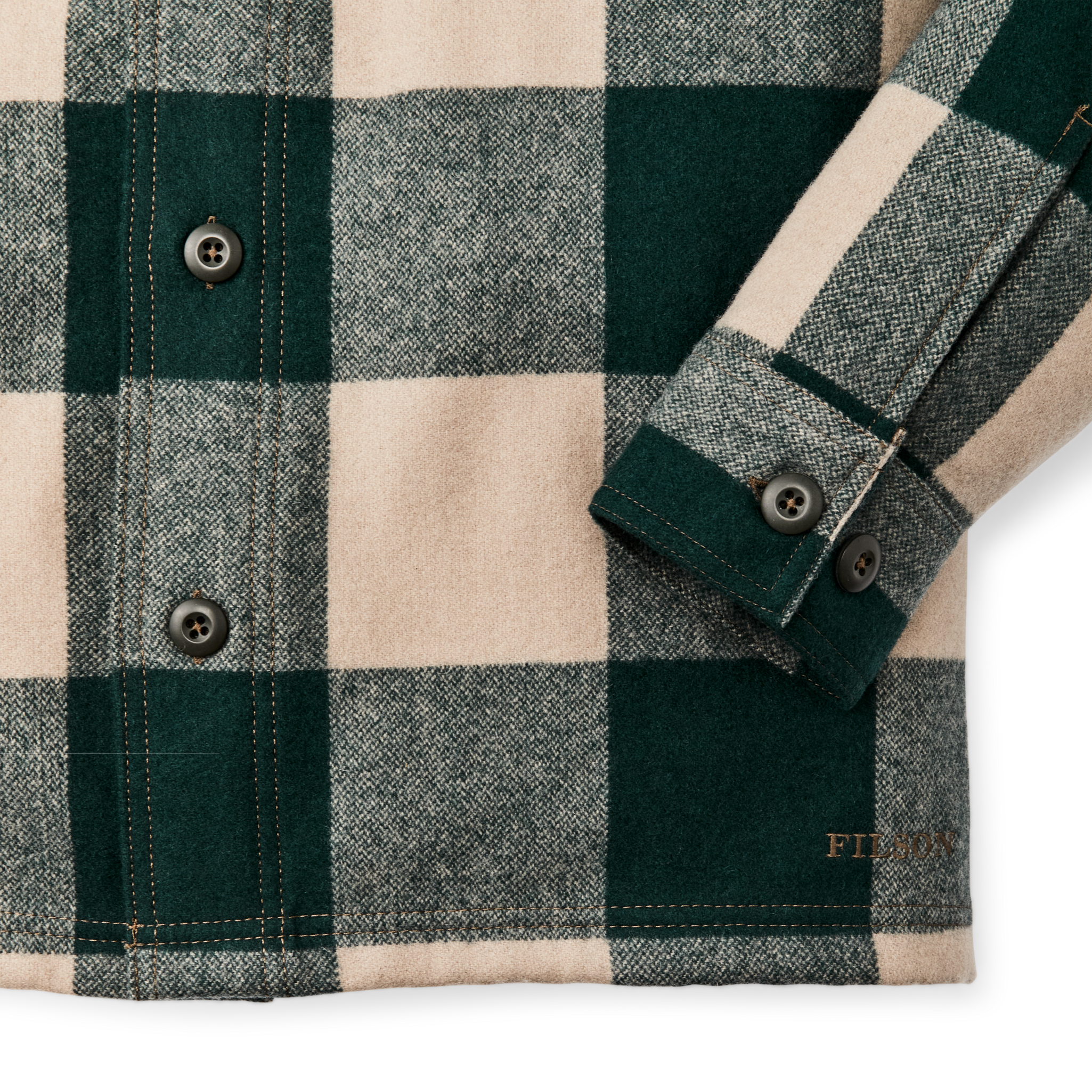 Wool Jac-shirt - Pine / Beige Check - Image 5