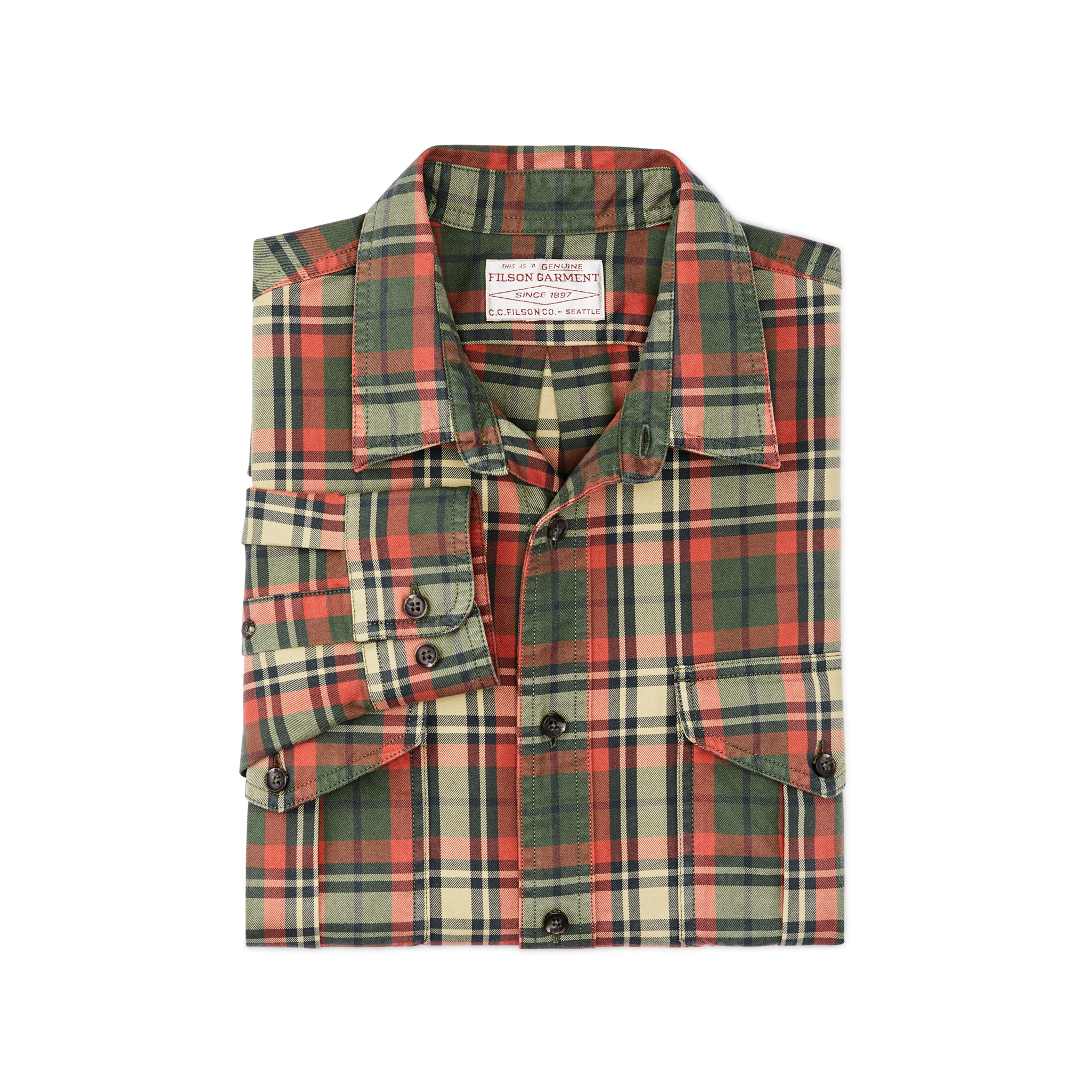 Lightweight Alaskan Guide Shirt - Silver Pine / Burnt Red Plaid - Image 3