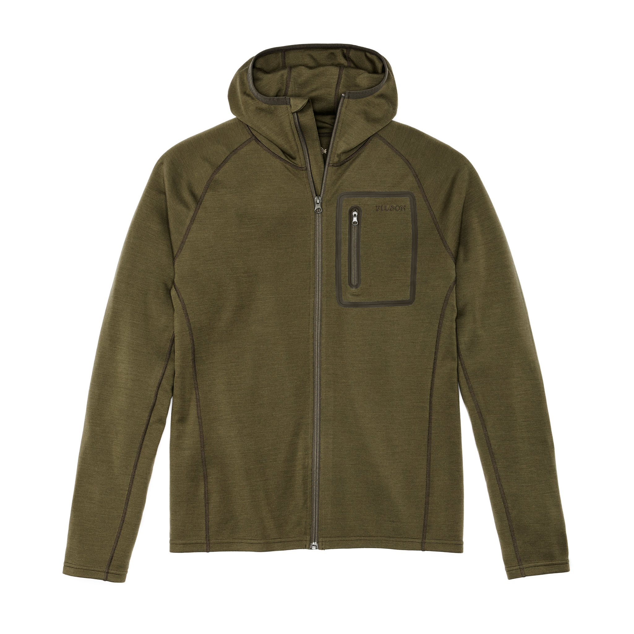 400g Merino Wool Hoodie - Dark Olive