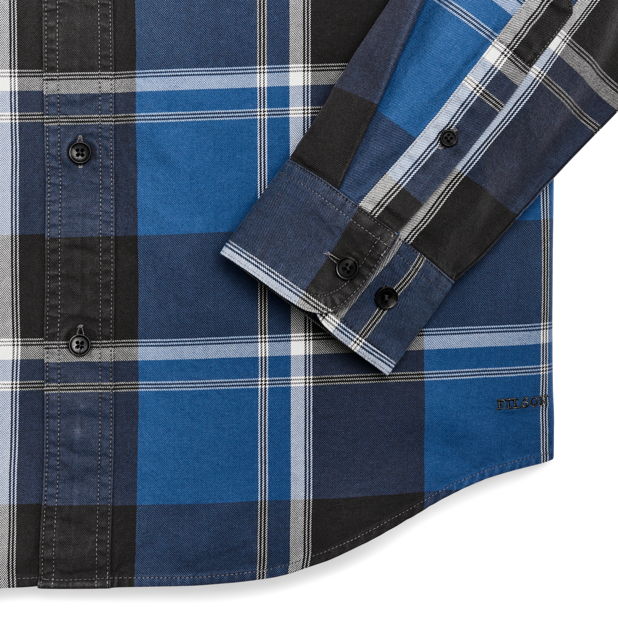 Lightweight Alaskan Guide Shirt - Blue / Faded Black / White Plaid - Image 4