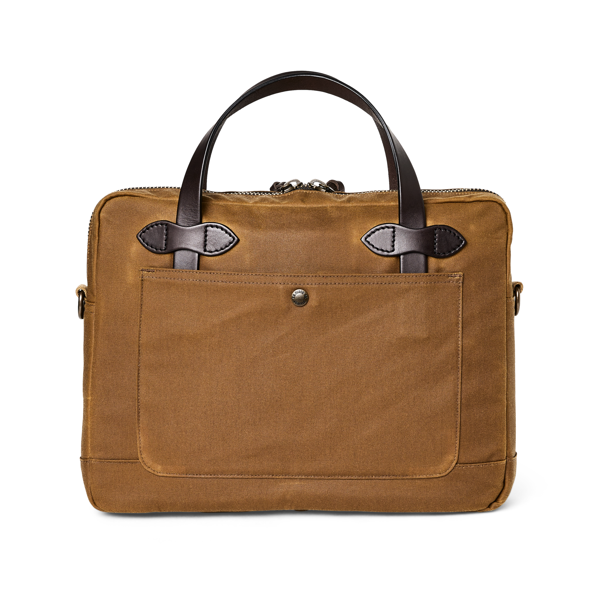 Tin Cloth Compact Briefcase - Dark Tan - Image 2
