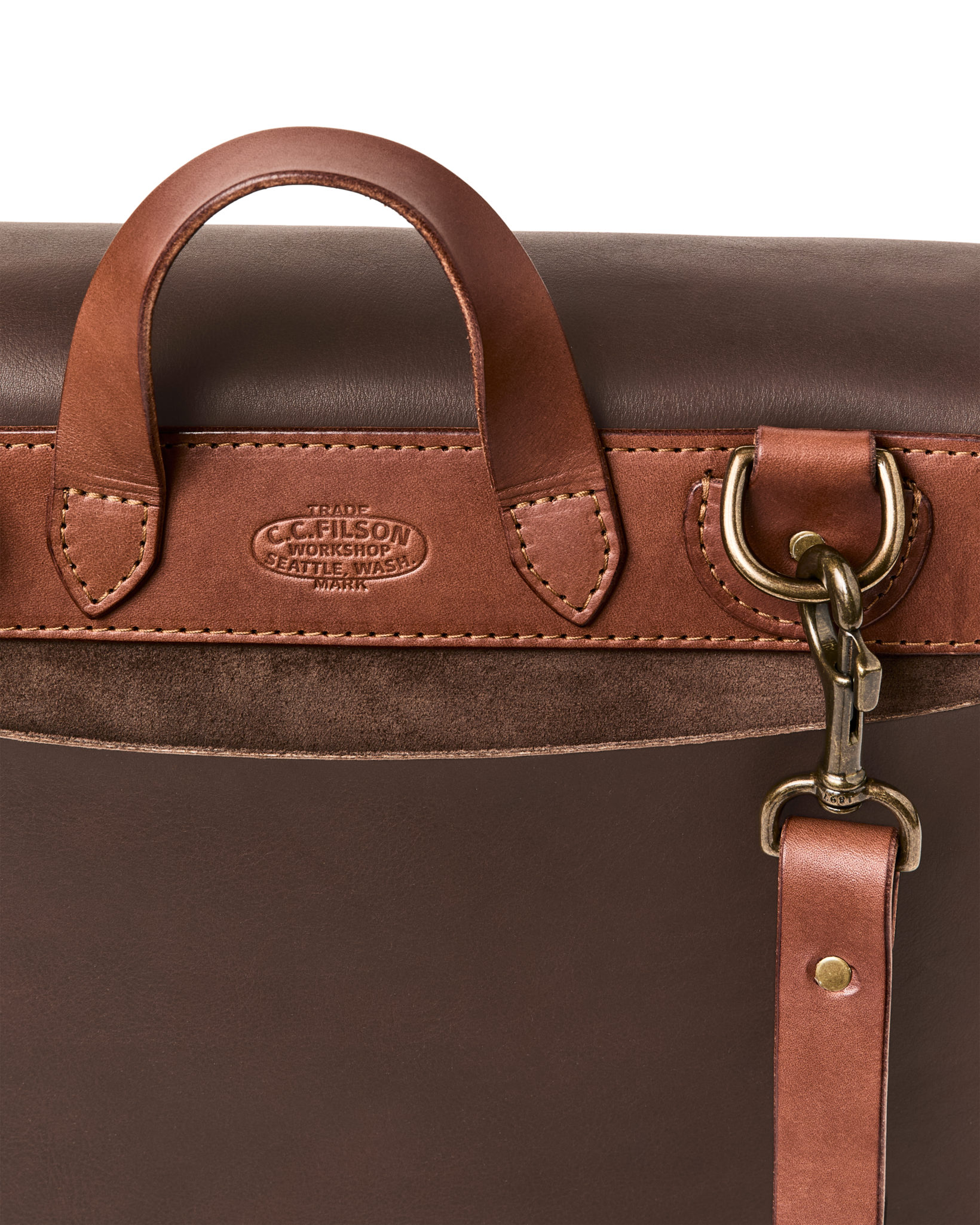 Filson Workshop Suede Messenger Bag - Dark Tobacco - Image 4