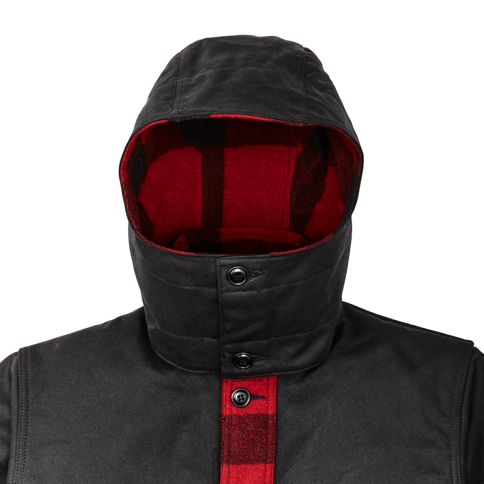 Mackinaw Wool Double Coat - Red Black Classic Plaid - Image 5