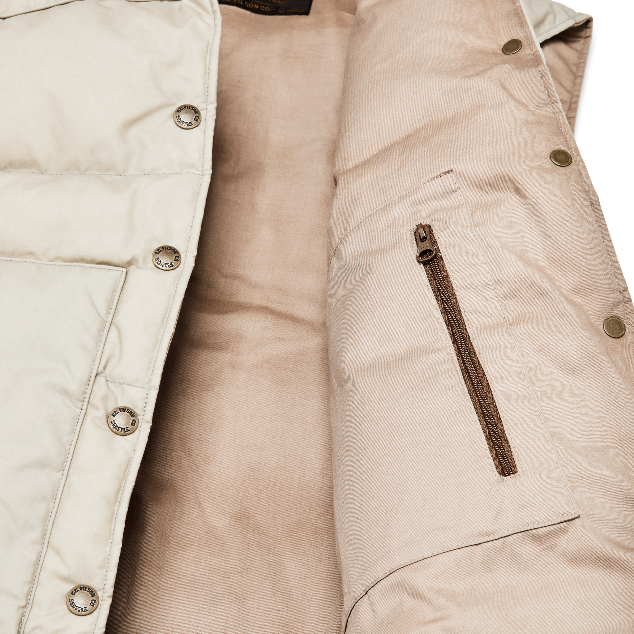 Women's Waxed Down Vest - Light Tan - Image 5