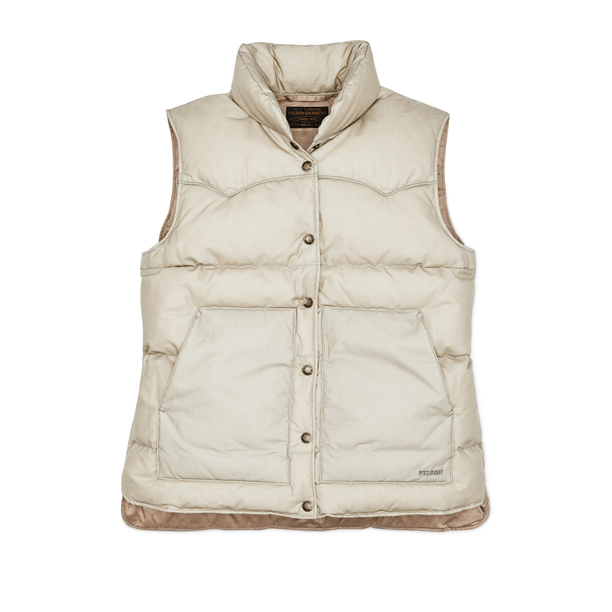 Women's Waxed Down Vest - Light Tan