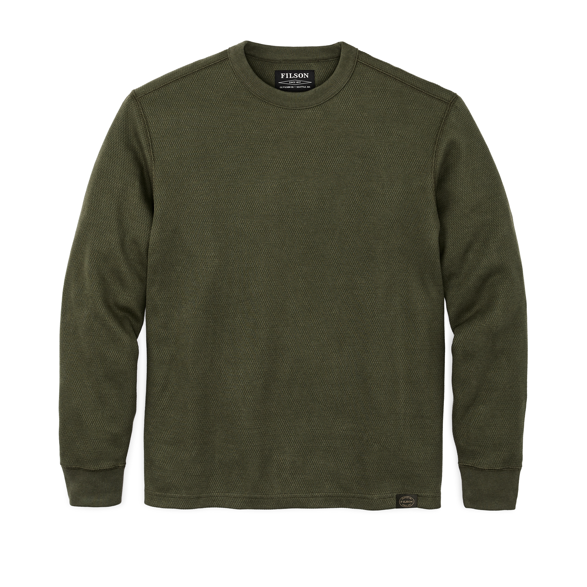 Waffle Knit Thermal Crewneck - Mossy Rock - Image 2