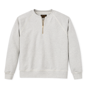 Quarter-zip Terry Sweatshirt - Heather Gray