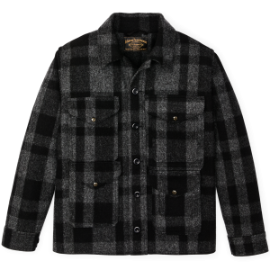 1940s Mackinaw Wool Cruiser Jacket - Charcoal / Black Heritage Plaid