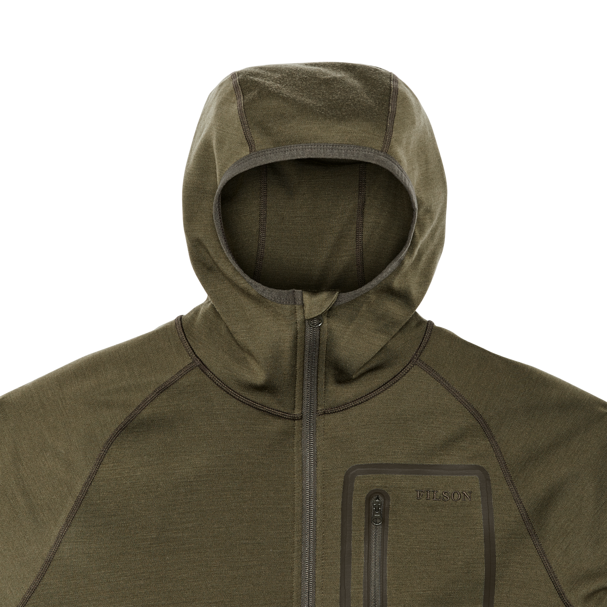 400g Merino Wool Hoodie - Dark Olive - Image 3