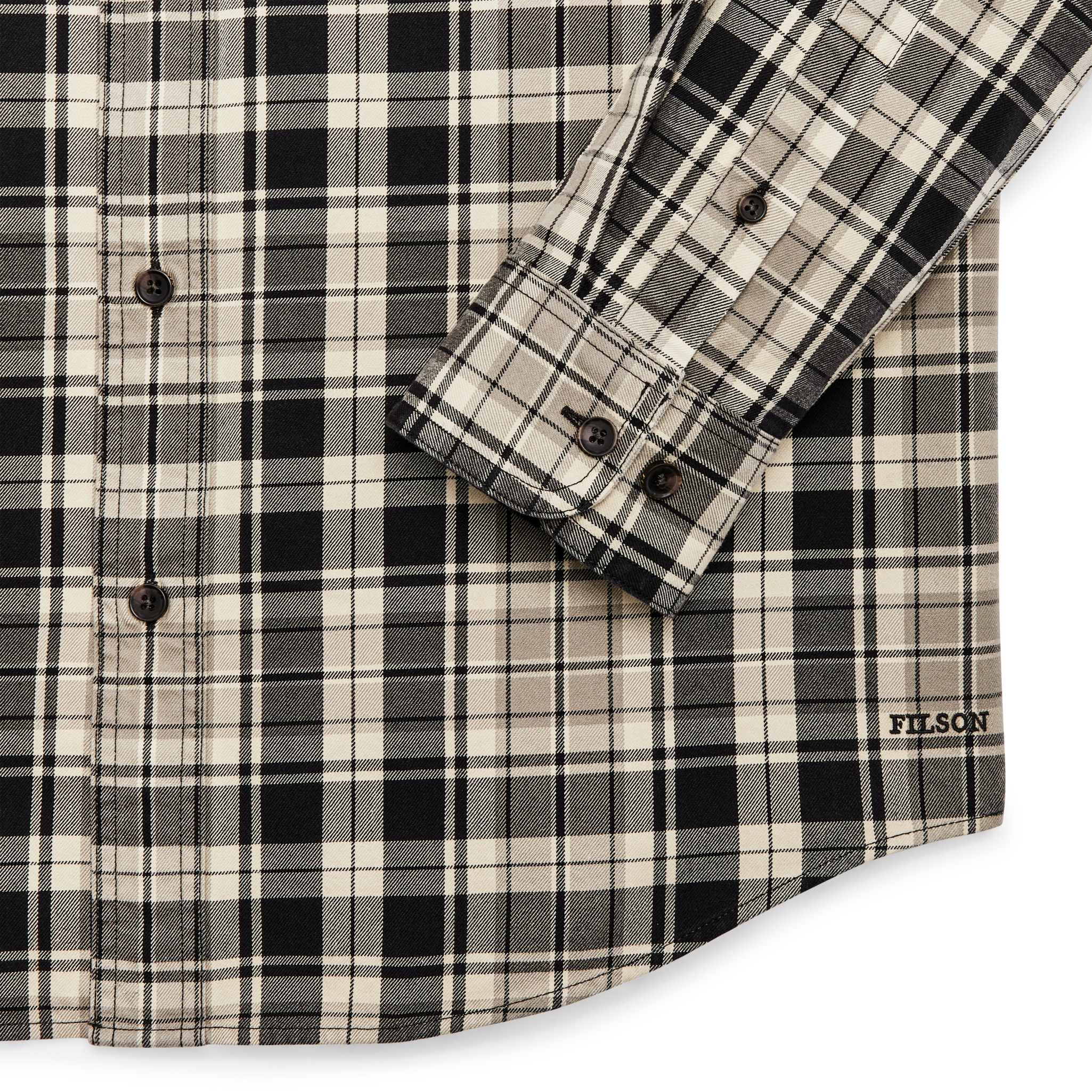 Lightweight Alaskan Guide Shirt - Cream / Black / Gray Plaid - Image 4