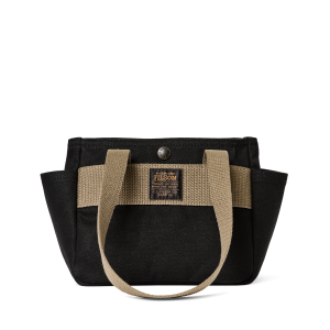 Rugged Twill Small Open Tote Bag - Black