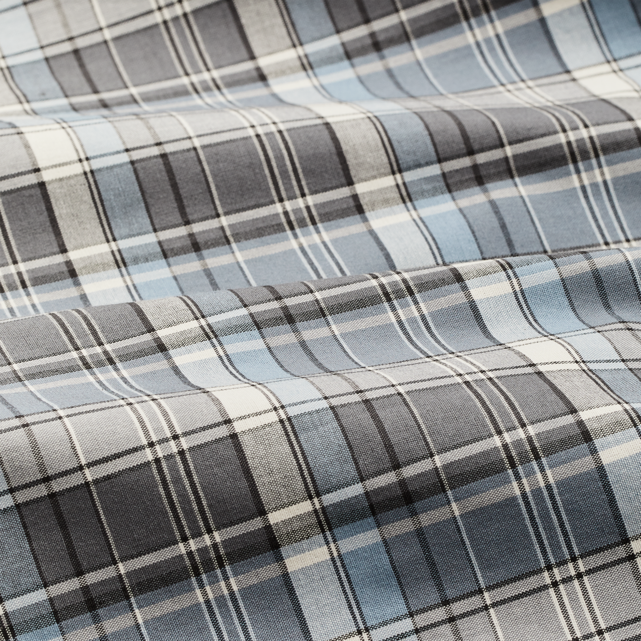 Twin Lakes Short Sleeve Sport Shirt - Gray / Blue / Cream Plaid - Image 5