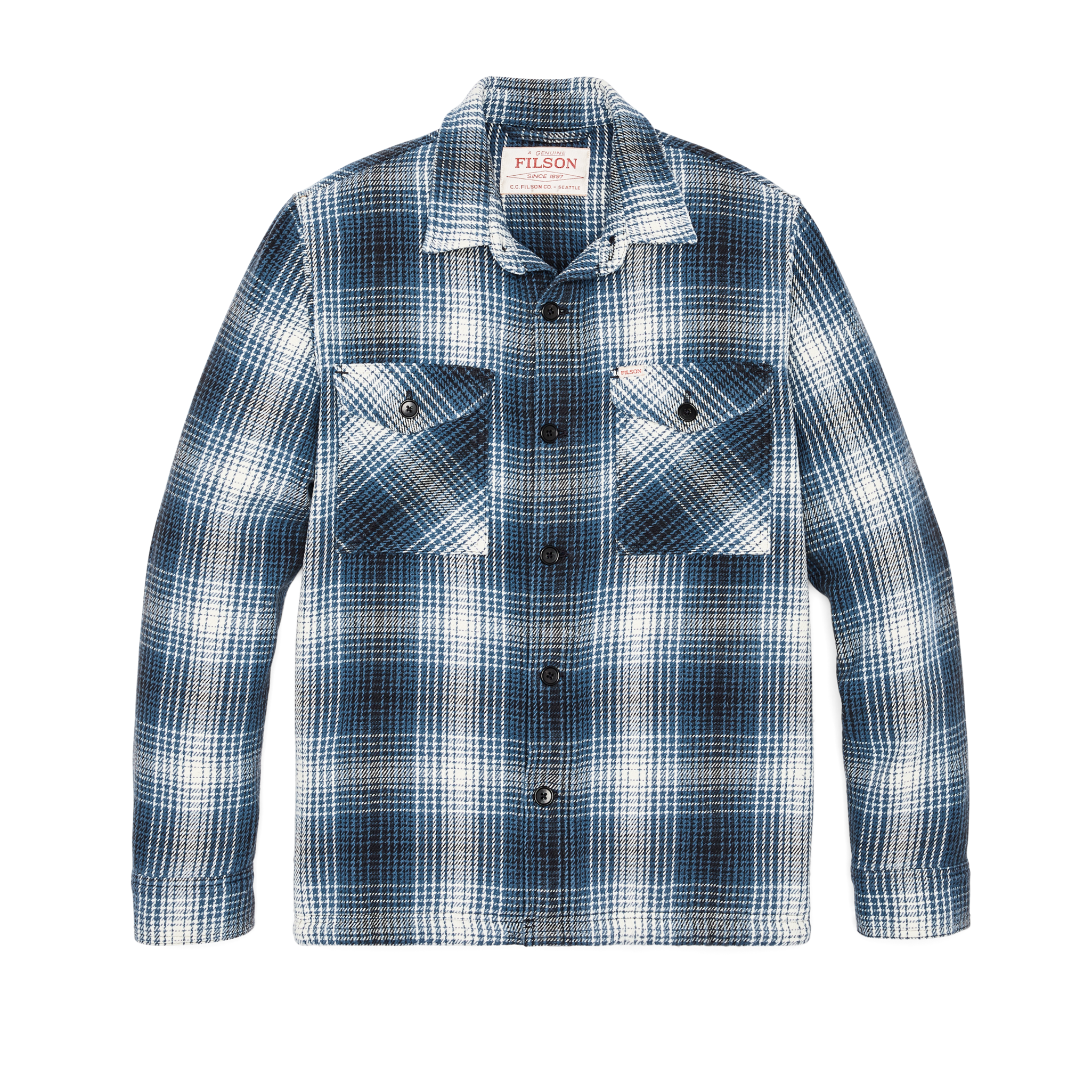 Deer Island Jac-shirt - Cobalt / Natural Shadow Plaid