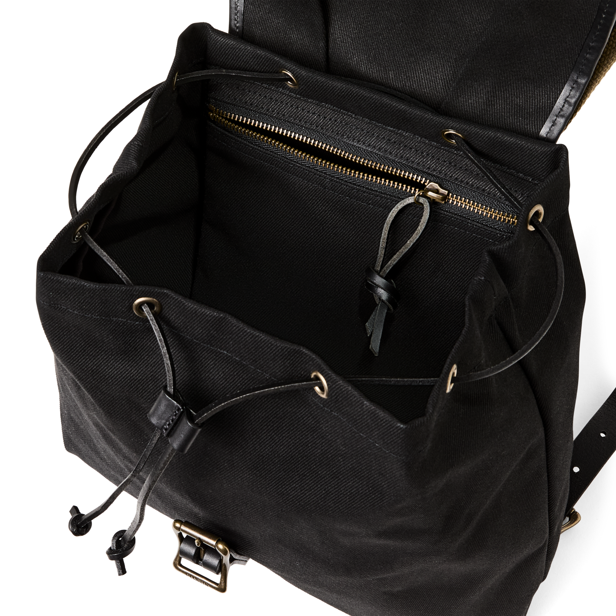 Rugged Twill Drawstring Backpack - Black - Image 7