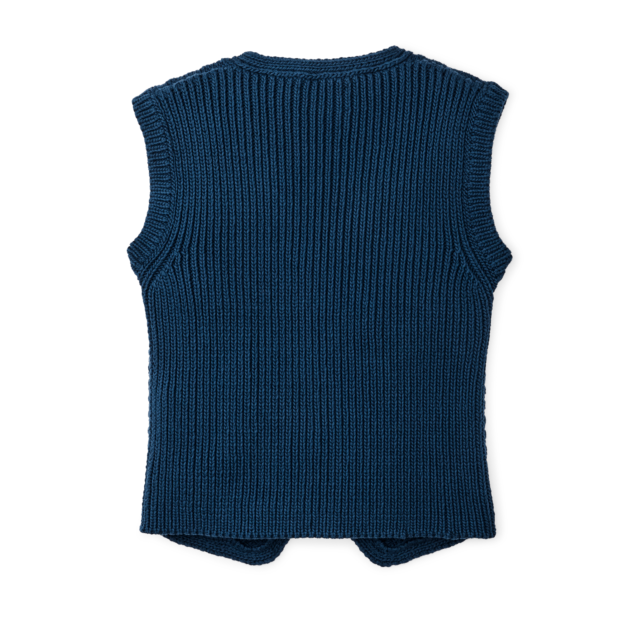 Women's Rustic Cable Knit Vest - Deep Blue - Image 3