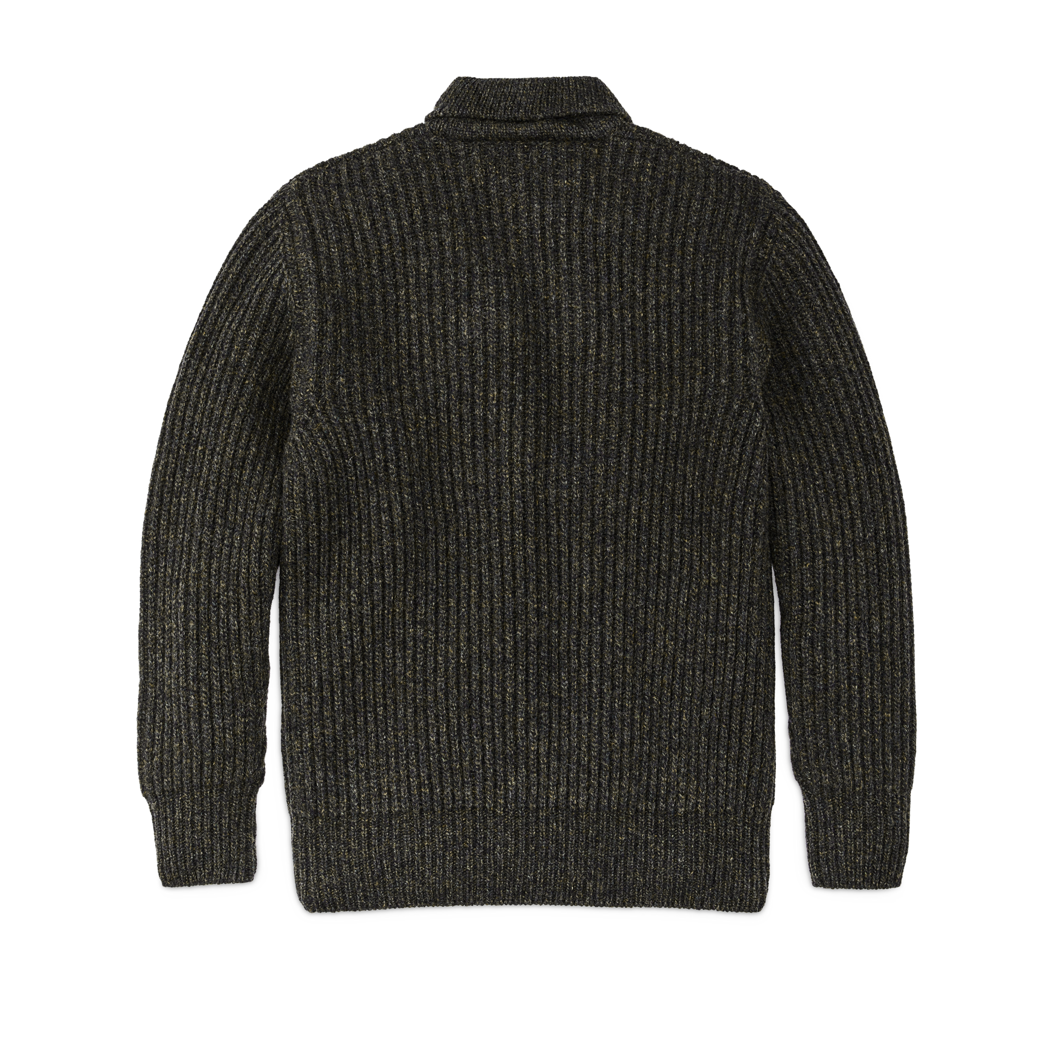 Bristol Shawl Neck Sweater - Moss / Black Melange - Image 2